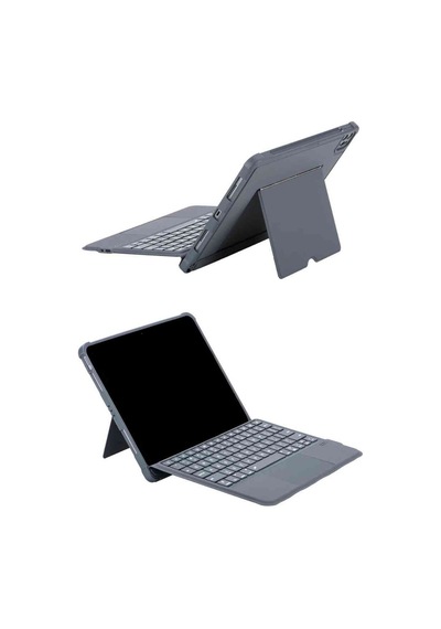 Apple Uyumlu iPad  11. Nesil 360 Manyetik Standlı Ledli Touchpadli Katanya Klavyeli Tablet Kılıfı Klavyeli Kılıf