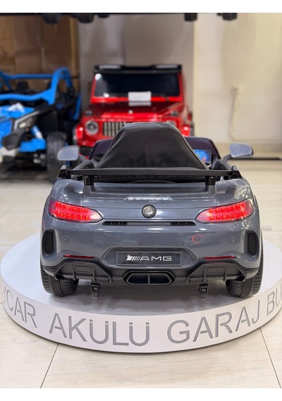 Mercedes Gt Akülü Araba 0-6 Yaş Kumandalı Özel Plaka Hediye Gri