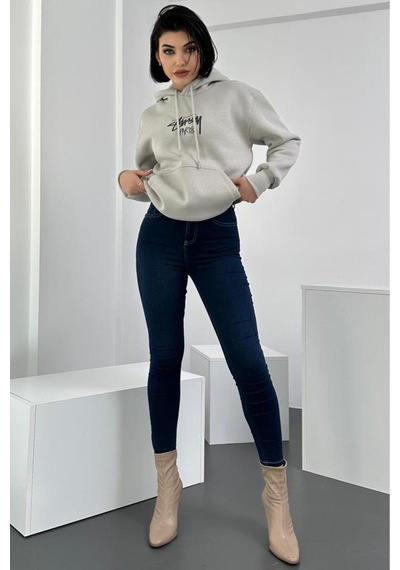 Hlt Jeans Kadın Blue Black Süper Skinny Fit Esnek Likralı Yüksek Bel Denim Jean Kot Pantolon Jennie-b.black-a 46 Beden Çok Renkli