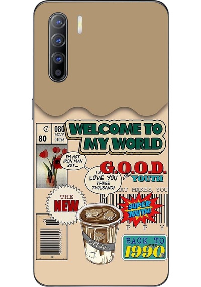 Oppo Reno 3 Uyumlu Doksanlar Gençliği Baskılı Silikon Kılıf Renkli