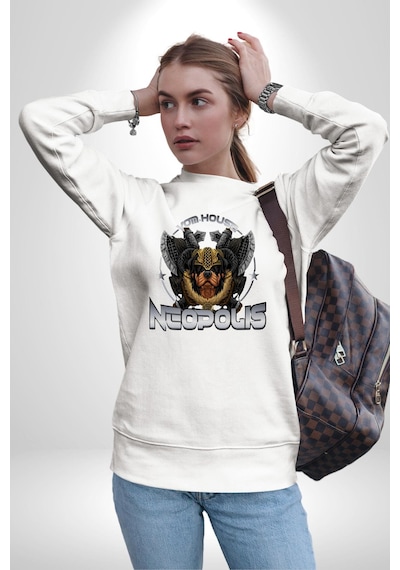 Neopolis Rottweiler Viking Unisex Beyaz Sweatshirt Beyaz