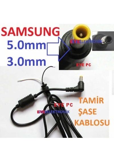 Samsung Uyumlu Adaptör Tamir Kablosu Laptop Notebook5.0-3.0 Mm