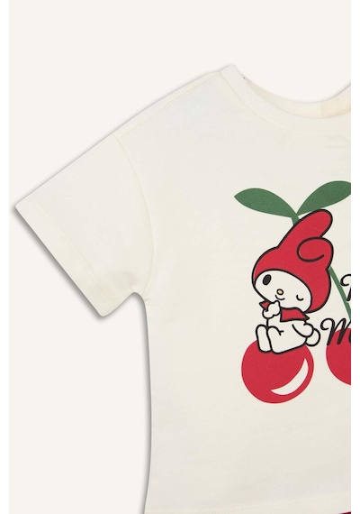 Defacto Monchhichi Sweatshirt Kumaşı 2li Takım Kız Bebek H2761a526sper105 Ekru-er105