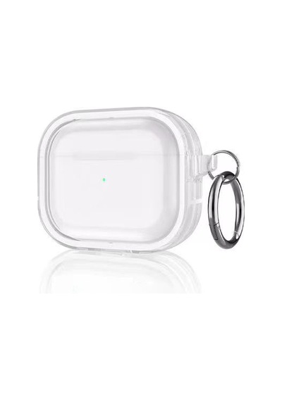 Movenchy Apple   Uyumlu  Airpods Pro 2 2.nesil Shiny Şeffaf Kılıf - Beyaz