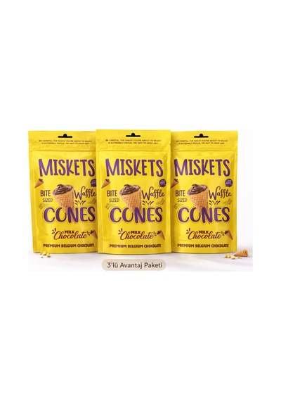 Sütlü Çikolata Dolgulu Mini Kornet 70 Gr X 3 Adet