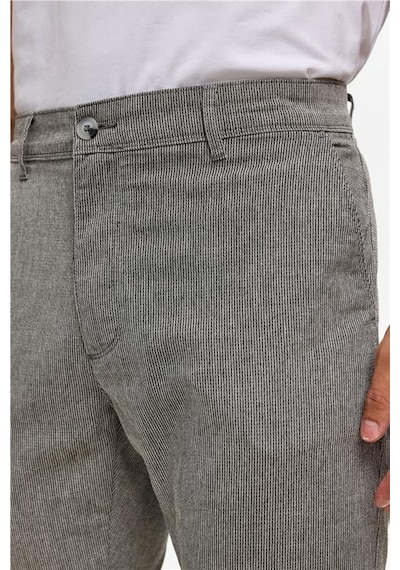 SÜVARİ Siyah Slim Armürlü Pantolon Siyah