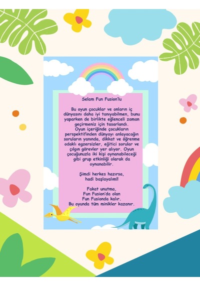 Fun Fusion Minikler Oyna, Keşfet, Öğren Eğlenceli Kart Oyunu