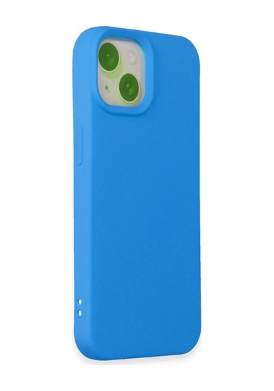 Apple İphone 15 Kılıf Nano İçi Kadife Silikon - Mavi 0.2M-Çok Renkli
