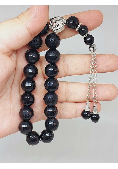 Oniks Onix Taşı Faset Kesim17lik Efe Tesbih 12mm 51526