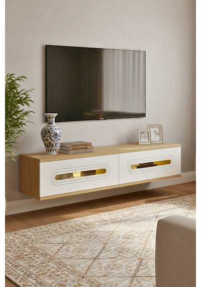 Tda1220dbg - Rany120 Duvara Montaj Tv Stand, Tv Rafı, Tv Sehpası Safirmeşe - Beyaz - Gold 120cm Tda1220dbg - Rany120 Duvara Montaj Tv Stand, Tv Rafı, Tv Sehpası Safirmeşe - Beyaz - Gold 120cm