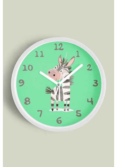 Sevimli Zebra Çocuk Odası Duvar Saati - 35cm - Önü Camlı Beyaz Kasa - Sessiz Mekanizma-jh1138 Beyaz