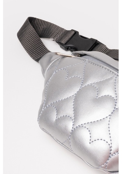 İcone Bag Icone Çocuk Kalp Kapitone Detaylı Bel Çantası Gümüş