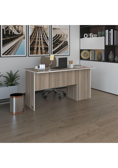 Kenzlife Ofis Masası Miyamoto Crd Sol 75 160 60 Raflı Dolap Bilgisayar Çalışma Masası