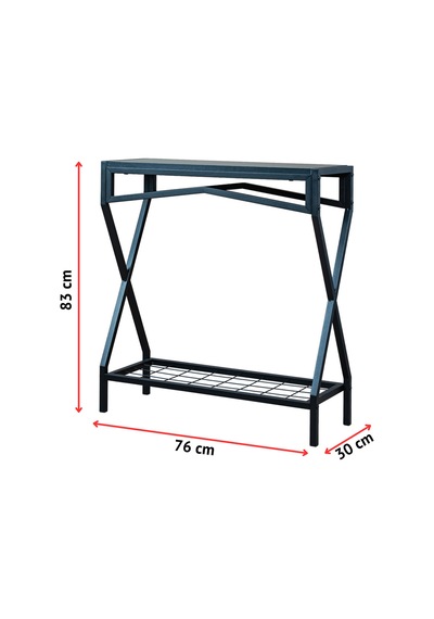 Uykula Modern Tasarım Siyah Metal Dresuar - Antre Ve Salon Konsolu 76 Cm