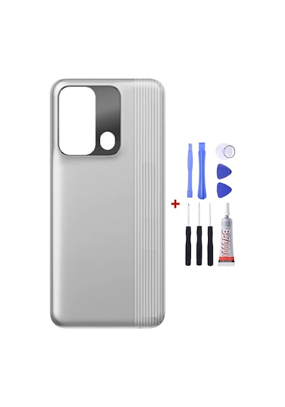 Tecno Spark 8c Gri Arka Cam Kapak Pil Kapağı Tamir Set B7000 Set Gri