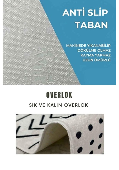 Kaymaz Taban Yıkanabilir Halı Mutfak, Salon, Yatak Odası İçin Modern Dijital Baskı Halı Slnhalı39 - 0131 Çok Renkli