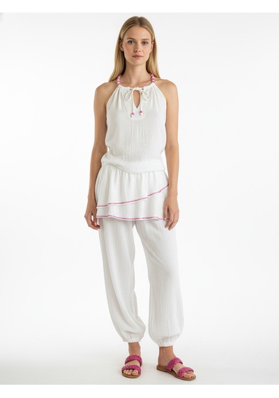 Xint Bej Pamuk Dokulu Oversize Pantolon 201327
