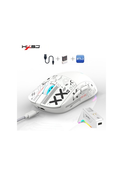 T90 Pro 3 Modlu Kablosuz Oyuncu Mouse-rgb Şarj İstasyonu 650 Mah Batarya Diğer