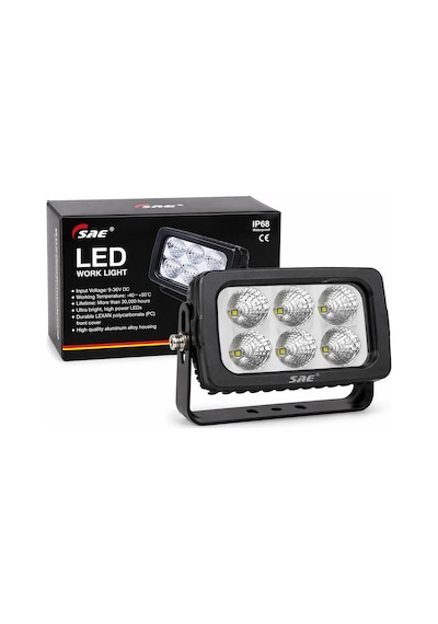 Mega Oto Market 6 Led Off Road Projektör Work Light 9-36v Ip68 Su Geçirmez Araç Üstü Çalışma Lambası Sis Farı