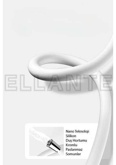 Turbo 5 Fonksiyonlu Filtreli Duş Başlığı Turbo El Duşu + Beyaz Pvc Duş Hortumu Duş Seti Çok Renkli