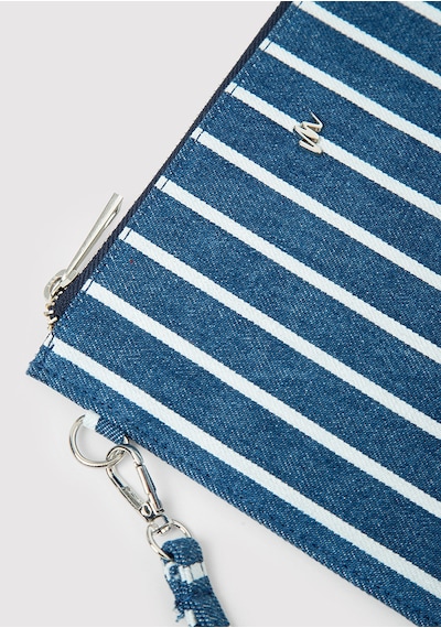 Mavi - Çizgili Denim El Çantası 1913943-25768 Lacivert