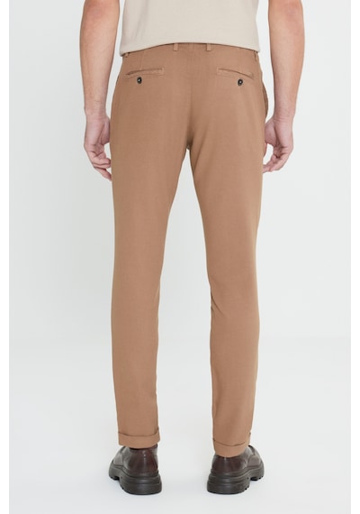 AC&Co / Altınyıldız Classics Erkek Vızon Slim Fit Dar Kesim Beli Bağlamalı Esnek Pantolon - Vizon