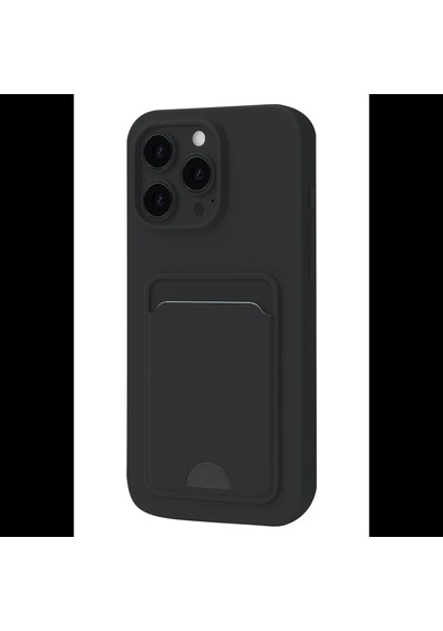 Apple İphone 16 Pro Uyumlu Kılıf Kelvin Kartvizitli Silikon - Siyah