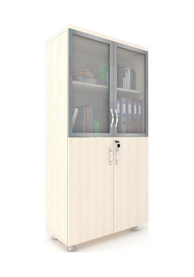 Modüler Dünyası 2 Cam Kapaklı Kilitli Dosya Dolabı Akça 80X38X153 Akçaağaç