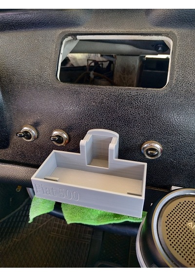 Fiat 500 Saklama Kutusu Telefon Tutacağı Siyah