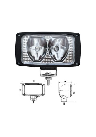 Üniversal Çalışma Lambası Çift H3 Ampüllü Petekli Cam