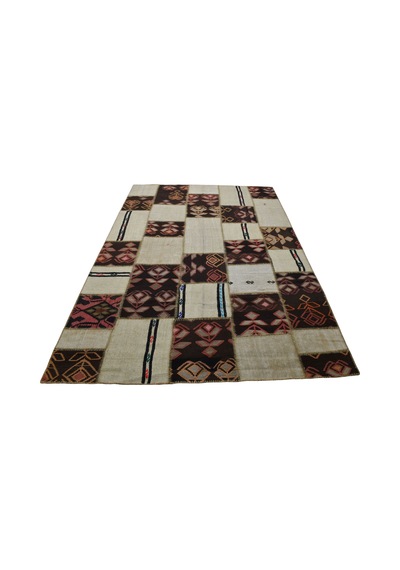 Kilim Antik El Dokuma 7.5m2 Yün Kendirli Patchwork Kırkyama Anadolu Kilimi 0113 - Yeni - Çok Renkli