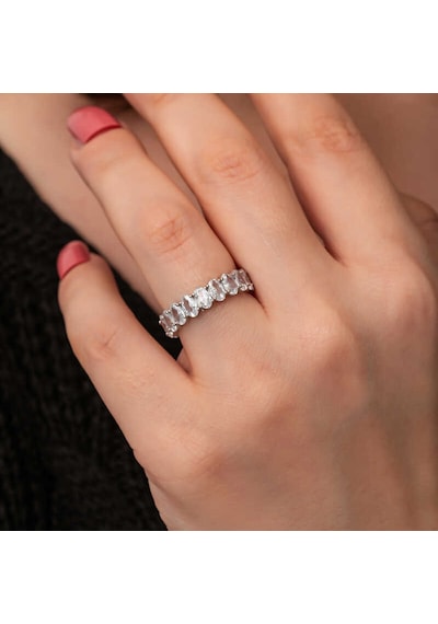 Stillove Gümüş Oval Taşlı Tamtur Kadın Yüzük T8727 Gümüş