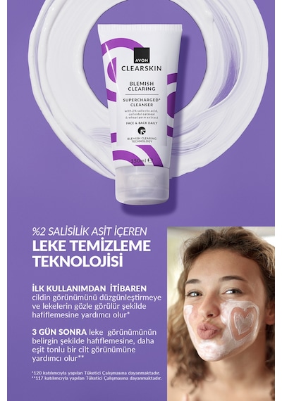 Avon Clearskin Supercharged Lekeler İçin Yüz Temizleyici 2 x 150 ML