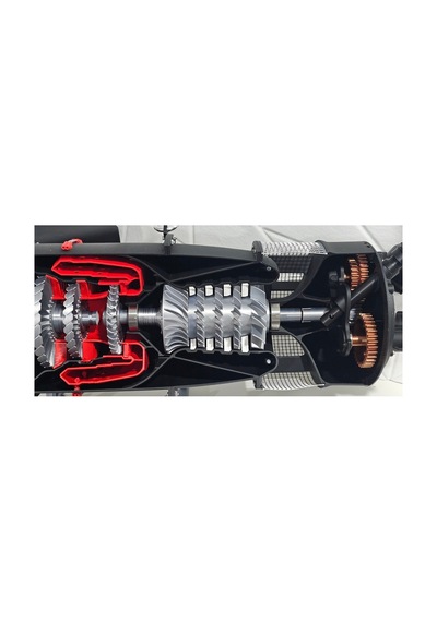 Turboprop Uçak Motoru Kesiti - El Yapımı, 1 Metre Boyunda