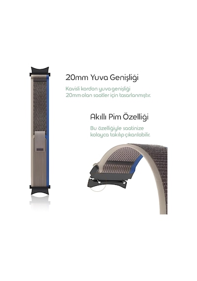 Travel Loop 20mm Kumaş Kordon Samsung Galaxy Watch Fe/7/6/5/4 Serisi İçin 40mm/44mm Terletmeyen Rahat Ve Hafif Kayış Watch 6/4 Classic 47/43/42mm Watch 5 Pro 45mm Uyumlu Çok Renkli