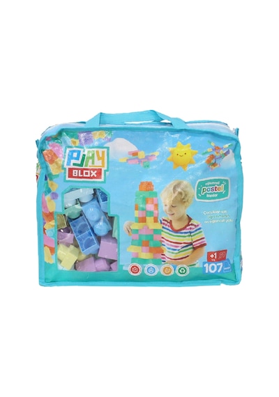 Play Blox 2977 Pastel Renkler Mega Blok Seti 107 Parça Mavi Çantalı