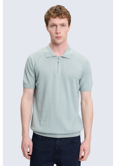 Hatemoğlu Yeşil Regular Fit Polo Yaka Pamuklu Tişört