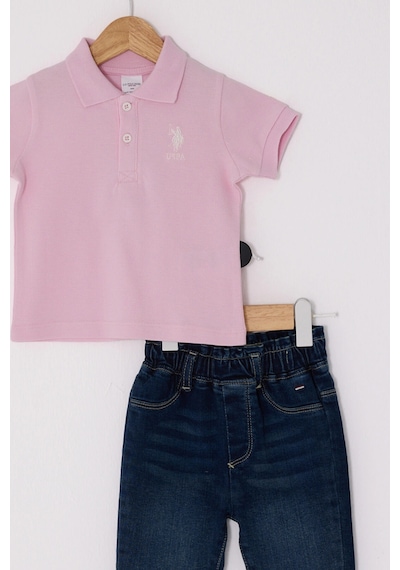 U.S. Polo Assn. U.s.polo Kız Bebek 2li Tshırt Takım - Toz Pembe