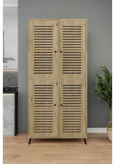Enwood Deneb Mdf Atlantik Çam 4 K Panjur Kapak Ahşap Ayaklı Kiler
