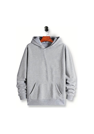 Medinenur Astronot Arka Baskılı Kapüşonlu Sweatshirt Gri