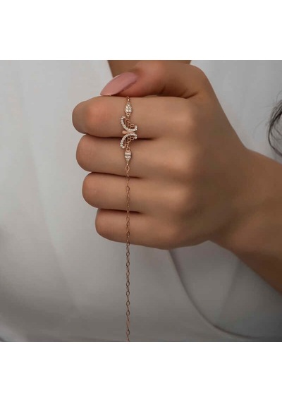 Gümüş Rose Kelebek Kadın Bileklik Çok Renkli 03824998