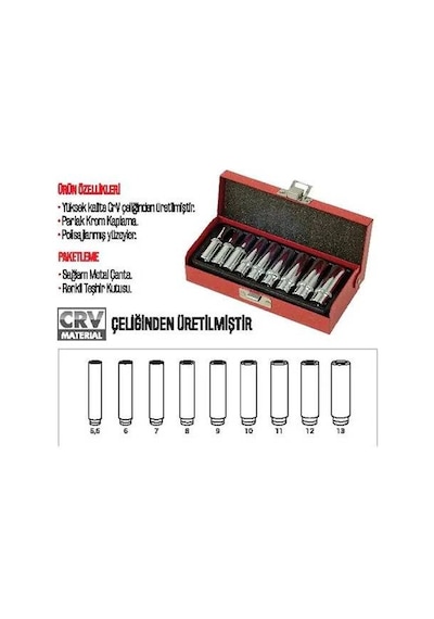 Bay-tec Uzun Lokma Takımı Mk2700 1/4 9 Parça