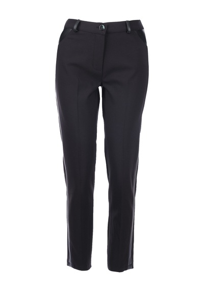 Tolga Saraçoğlu Kadın Polyester Kumaş Düz Paça Yan Şerit Detaylı Pantolon 25kts30286 Siyah Tolga Saraçoğlu Kadın Polyester Kumaş Düz Paça Yan Şerit Detaylı Pantolon 25kts30286 Siyah