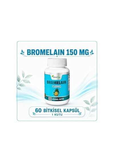 İlim Bromelain 150 Mg Takviye Edici Gıda 4 x 60 Bitkisel Kapsül