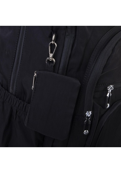 Nas Bag Unisex Büyük Boy Sırt Çantası Çok Gözlü Okul Çantası Siyah Siyah