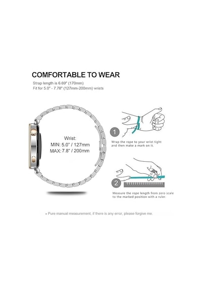 Huawei Watch Gt 5 Pro 42mm/ Gt 5 41mm/gt 4 41mm 18mm Uyumlu Kordon Baklalı Metal Kordon