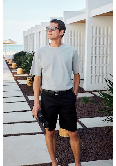 Grimelange Catwalk Erkek %100 Pamuk Regular Fit Mavi T-shirt Mavi