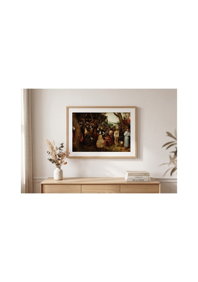 Rönesans Bruegel Vaftizci Yahya'nın Vaazı Çerçevesiz Poster 21x30 Cm A4 Tablo Rönesans Klasik Sanat