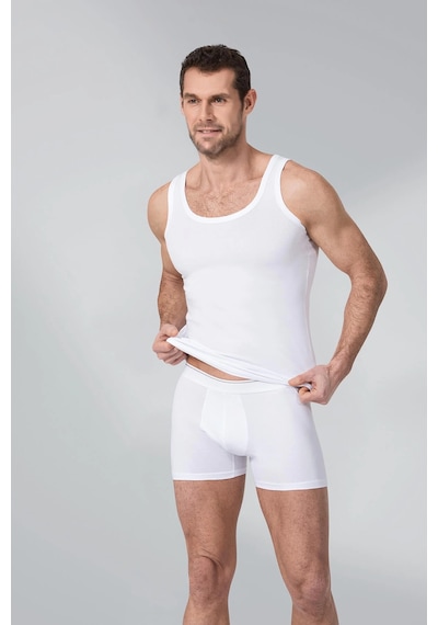 Moda Dua Namaldı 195 Erkek Atlet - Boxer Takım Beyaz
