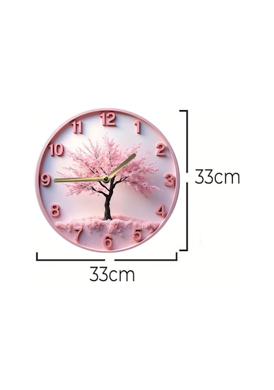 Blossom Time 3d Görünümlü Çiçek Ağacı Mdf Duvar Saati Sdw270 Renkli